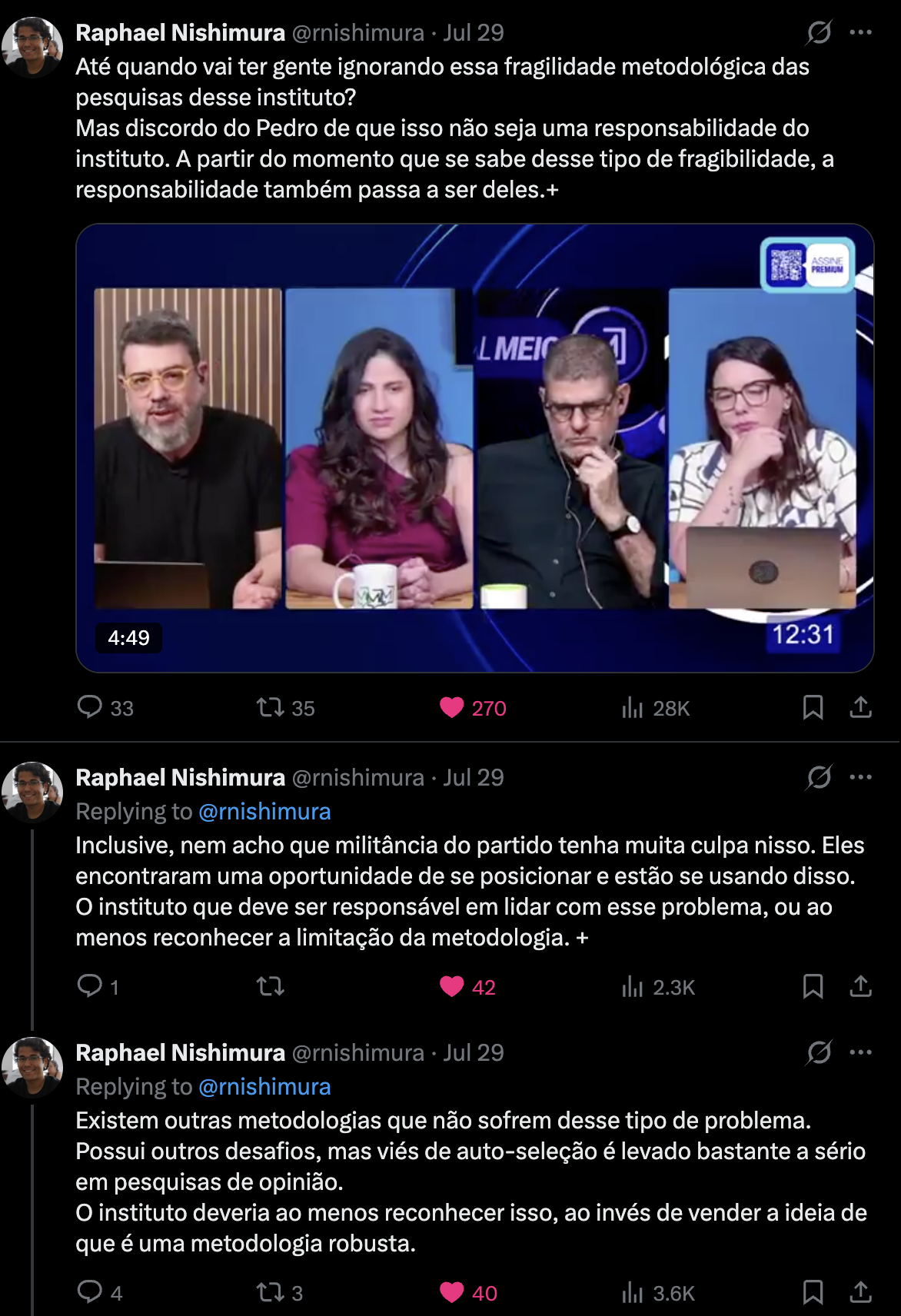 Publicação de Raphael Nishimura sobre viés de autosseleção nas pesquisas Atlas